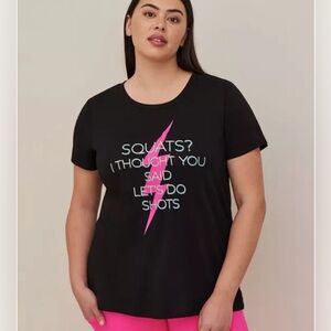 Torrid Open Back Short Sleeve Performance Tee Squats Shots Womens Size 5X